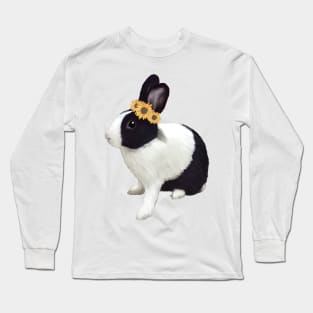 Sunflower Dutch Rabbit Girl _ Bunniesmee Long Sleeve T-Shirt